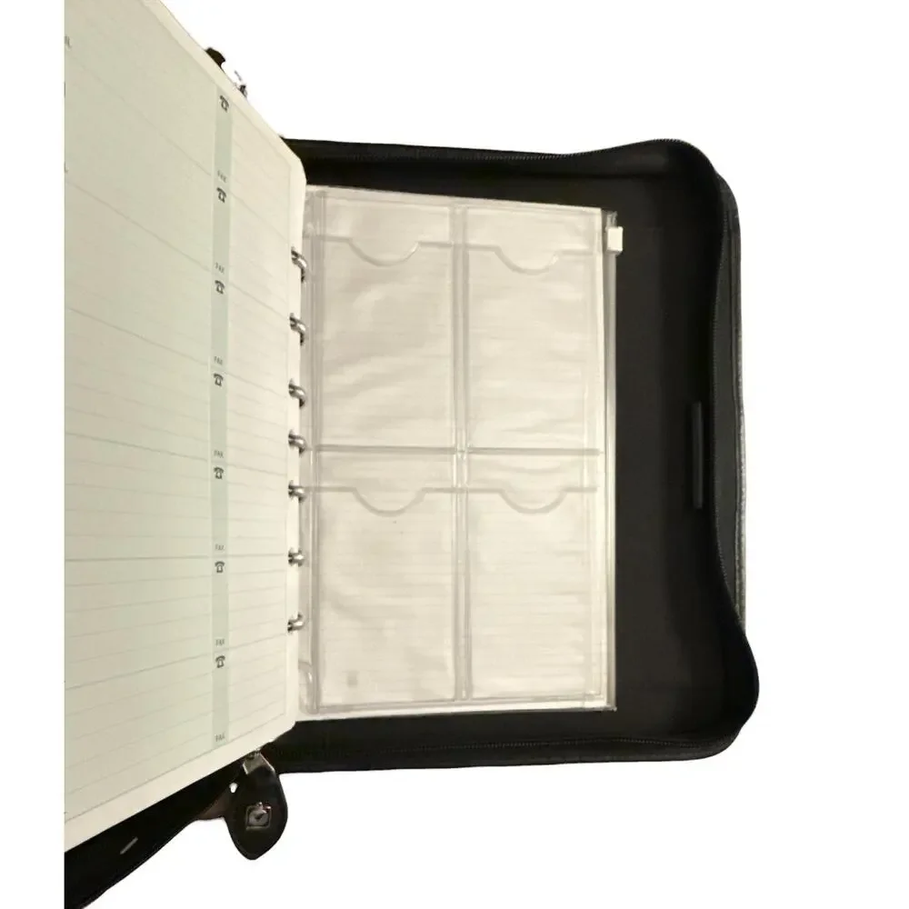 Leather Portfolio Binder 8.5x11 Professional Organizer with Zipper Closure